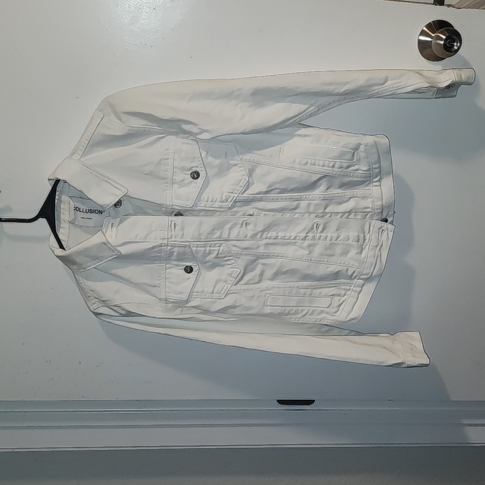 ASOS Collusion White Denim Jacket, Size 4